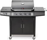 Gas BBQ Grill 5 Burner (4 Main + 1 Side Burner), Outdoor Barbecue with Steel Warming Rack, Temperature Gauge, for Garden & Outdoor Cooking