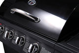 Gas BBQ Grill 5 Burner (4 Main + 1 Side Burner), Outdoor Barbecue with Steel Warming Rack, Storage Cabinet, Temperature Gauge
