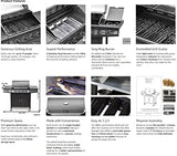 Gas BBQ Grill 5 Burner (4 Main + 1 Side Burner), Outdoor Barbecue with Steel Warming Rack, Temperature Gauge, for Garden & Outdoor Cooking