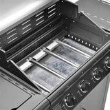 Gas BBQ Grill 5 Burner (4 Main + 1 Side Burner), Outdoor Barbecue with Steel Warming Rack, Temperature Gauge, for Garden & Outdoor Cooking