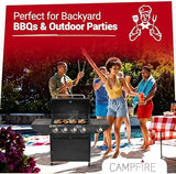 Gas BBQ Grill 5 Burner (4 Main + 1 Side Burner), Outdoor Barbecue with Steel Warming Rack, Storage Cabinet, Temperature Gauge
