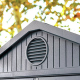 Grey Plastic Storage Shed 6 × 4 ft with Floor and Double Door Access