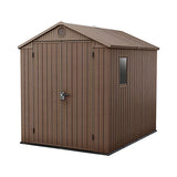 8 × 6 ft Plastic Storage Shed with Floor, Window and Double Door Access, Base Included