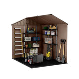 8 × 6 ft Plastic Storage Shed with Floor, Window and Double Door Access, Base Included