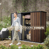 1400L Outdoor Garden Storage Unit, Resin Storage Box, 4 × 2 ft, Walnut