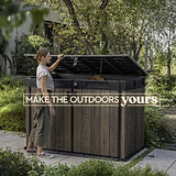 2020L Resin Outdoor Storage Box, Garden Storage Unit, Walnut, 6 × 3 ft