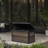757L Outdoor Garden Storage Box, Resin Storage Unit, 5 × 2 ft, Walnut
