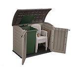 1200L Plastic Outdoor Storage Box, Garden Storage Unit, Beige & Brown