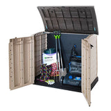 1200L Plastic Outdoor Storage Box, Garden Storage Unit, Beige & Brown