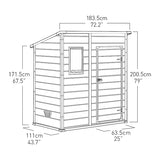6 × 4 ft Pent Resin Garden Shed with Floor and Window, Grey